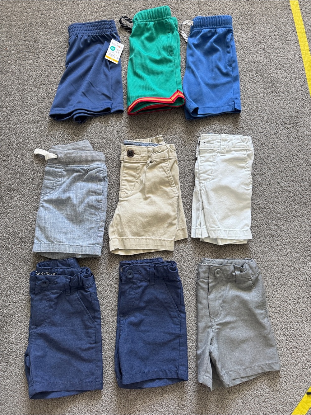 Toddler boys Multi-Color Shorts Pack - Assorted Navy, Green, Blue, Beige, Gray